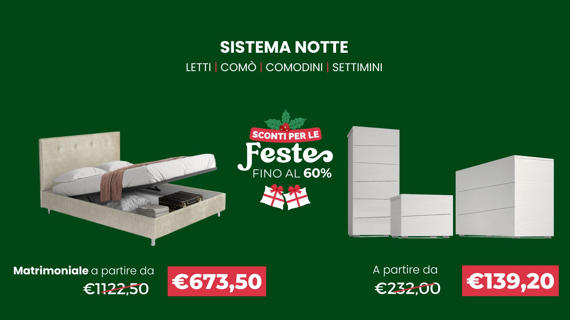 Veradea Materasso Sconti Natale sistema notte